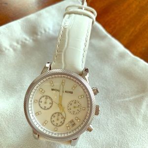 Michael Kors White Leather Watch